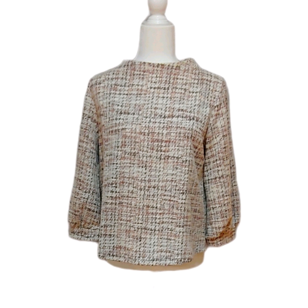 3/$20 W5 Anthropologie Tweed Long Sleeve Blouse